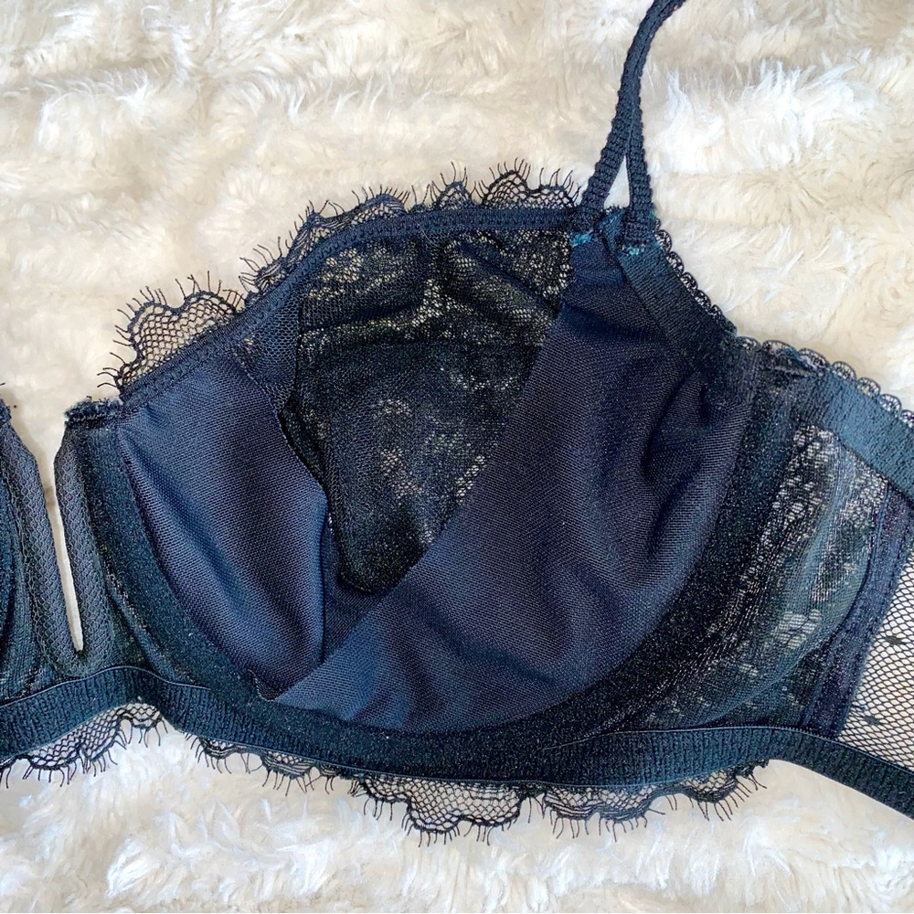 Auden Lace Unlined Balconette Bras, Set of 2, Black and Off-White, 36C - Picture 4 of 15